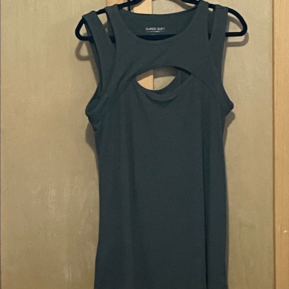 Torrid Olive Green Sleeveless Cutout Top